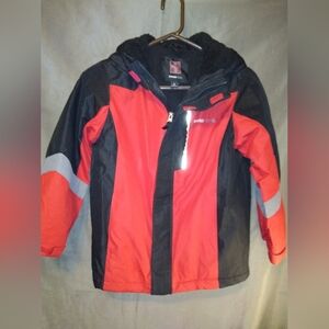 Swisstech boys red and black winter jacket with hood